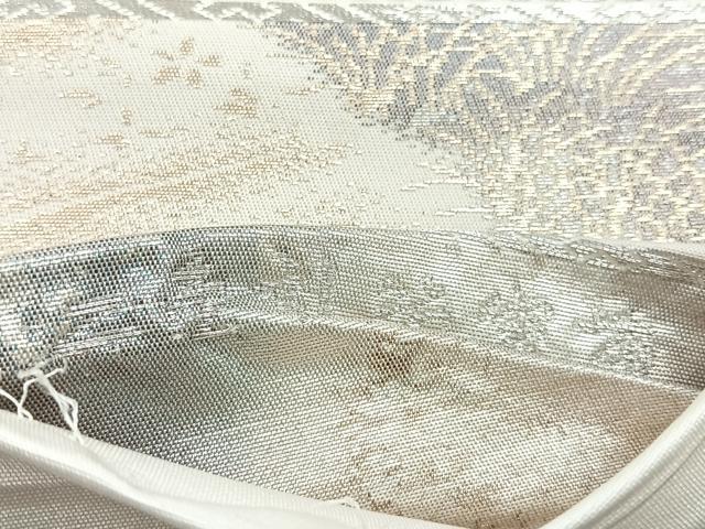 平和屋着物◎六通柄袋帯 風景文 金銀糸 正絹 逸品 CABD5165nb