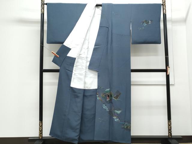平和屋着物▼訪問着 総刺繍 冊子文 金銀糸 正絹 逸品 CABD5290th