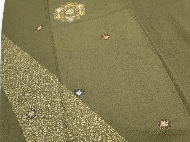 平和屋着物▼訪問着 刺繍 正倉院花文 金彩 正絹 逸品 CABD5311th