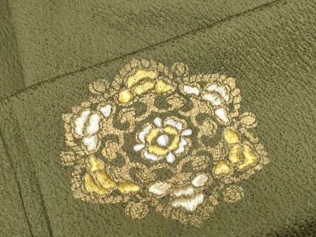 平和屋着物▼訪問着 刺繍 正倉院花文 金彩 正絹 逸品 CABD5311th