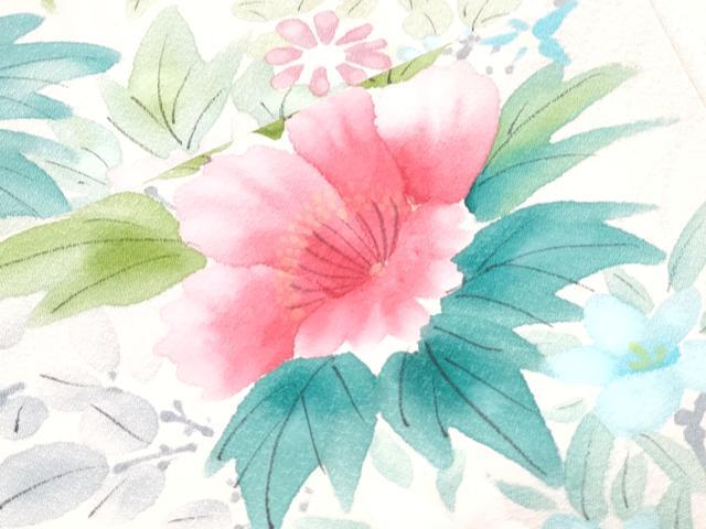平和屋着物▼訪問着 手描き 草花文 正絹 逸品 CABD5358th