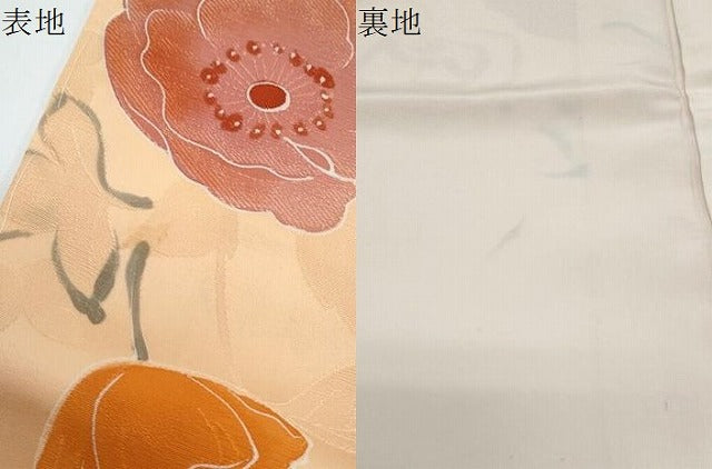 平和屋着物▼上質な小紋 地紋起こし 草花文 正絹 逸品 CABD5373th