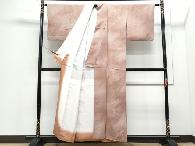 平和屋着物▼上質な小紋 地紋起こし 樹林文 暈し染め 正絹 逸品 CABD5387th