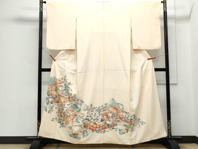 平和屋着物■豪華色留袖 駒刺繍 風景花文 金彩 正絹 逸品 CABD5396th