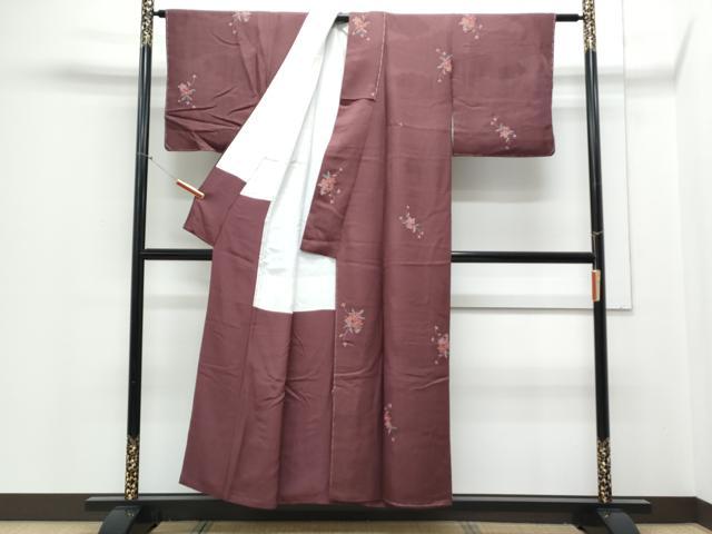 平和屋着物■上質な小紋 草花文 正絹 逸品 CABD5432th