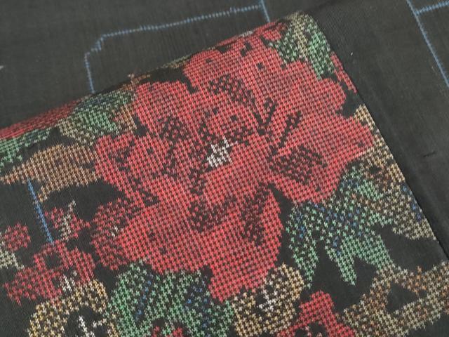 平和屋着物■本場大島紬 7マルキ 色紙重ね花文 正絹 逸品 CABD5434th