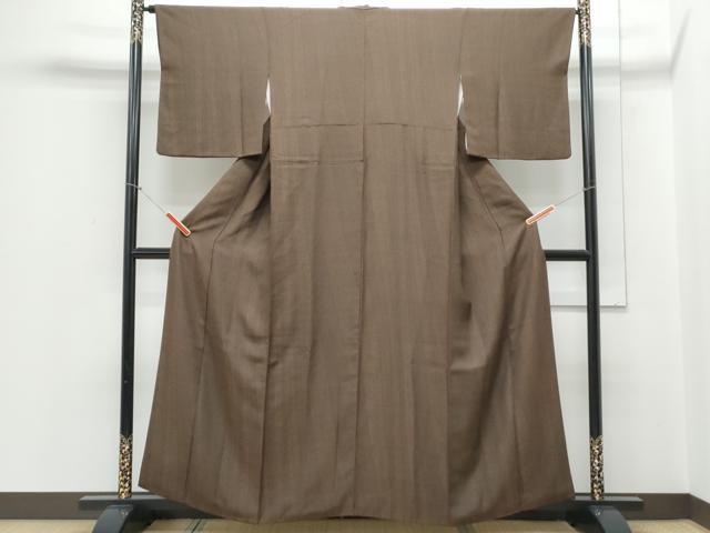 平和屋着物■上質なお召 間道 正絹 逸品 CABD5437th