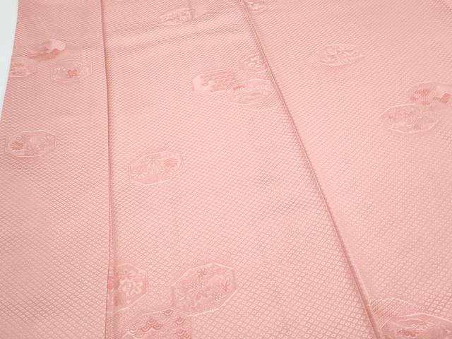 平和屋着物■上質なお召 亀甲花文 正絹 逸品 CABD5444th