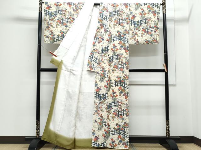 平和屋着物■上質な小紋 籬花文 正絹 逸品 CABD5463th