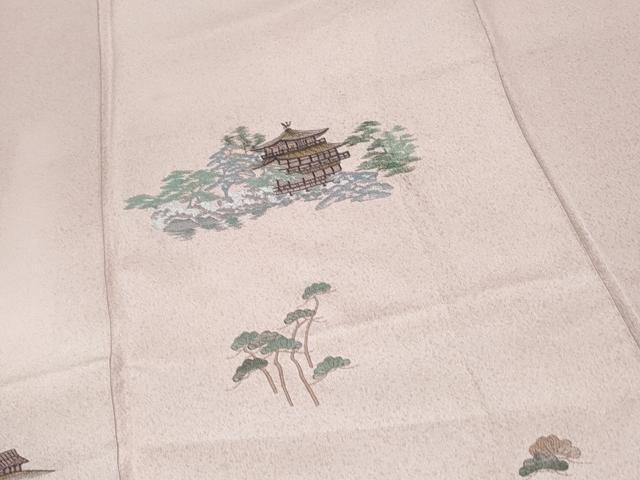 平和屋着物▼訪問着 総刺繍 風景文 暈し染め 金糸 正絹 逸品 CABD5528th