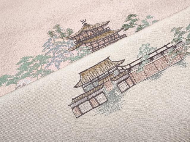 平和屋着物▼訪問着 総刺繍 風景文 暈し染め 金糸 正絹 逸品 CABD5528th