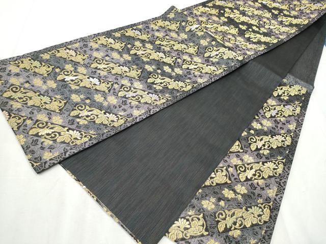 平和屋着物●六通柄袋帯 六重奏 金糸 正絹 逸品 CABD5623hy