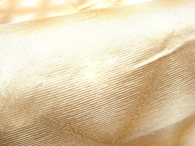 平和屋着物●西陣 織楽浅野 全通柄袋帯 菱霞文 金糸 正絹 逸品 CABD5630hy