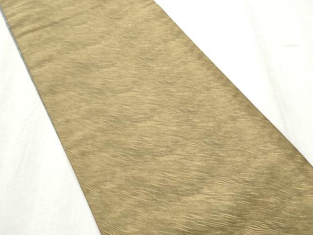 平和屋着物●両面 半幅帯 螺鈿 雪輪舞桜文 金彩 正絹 逸品 CABD5710hy
