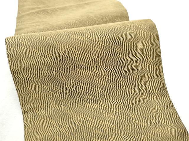 平和屋着物●両面 半幅帯 螺鈿 雪輪舞桜文 金彩 正絹 逸品 CABD5710hy