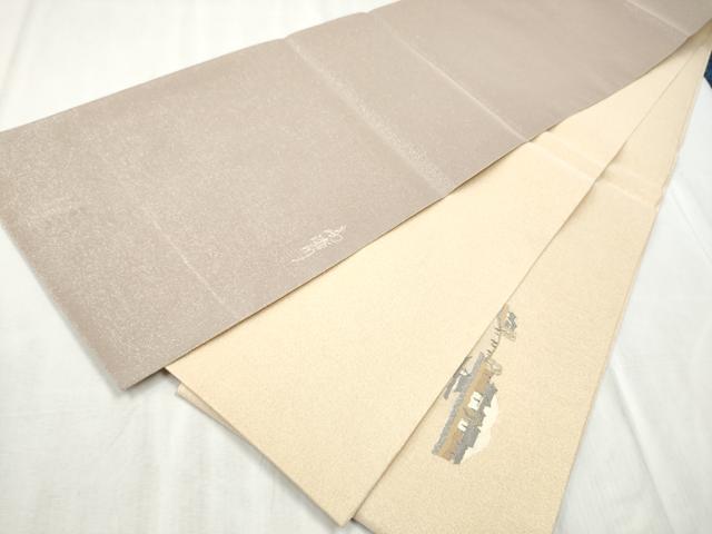 平和屋着物●太鼓柄袋帯 綴れ 高瀬川 金通し地 正絹 逸品 CABD5751hy