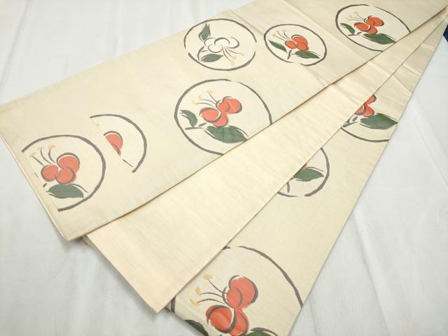 平和屋着物●名門木屋太 今河織物 六通柄袋帯 枝花文 正絹 逸品 CABD5795hy
