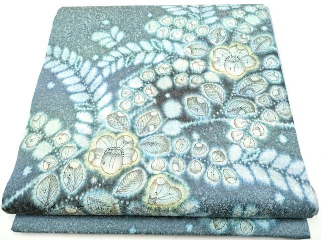 平和屋着物●太鼓柄袋帯 作家物 絞り 辻が花 金通し地 正絹 逸品 CABD5798hy