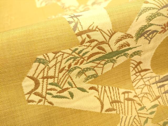 平和屋着物●名門木屋太 今河織物 六通柄袋帯 幾何学花文 正絹 逸品 CABD5806hy