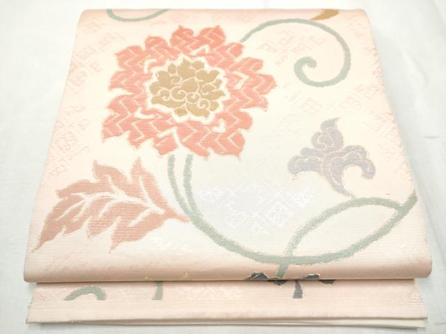 平和屋着物●西陣 川島織物 六通柄 本袋帯 花唐草文 金銀糸 正絹 逸品 CABD5810hy