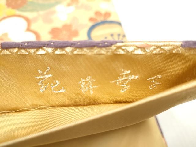 平和屋着物●ファッションデザイナー 花井幸子 六通柄袋帯 花唐織 舞花文 金糸 正絹 逸品 CABD5818hy