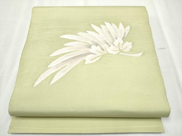 平和屋着物●太鼓柄袋帯 すくい織 枝菊文 正絹 逸品 CABD5821hy