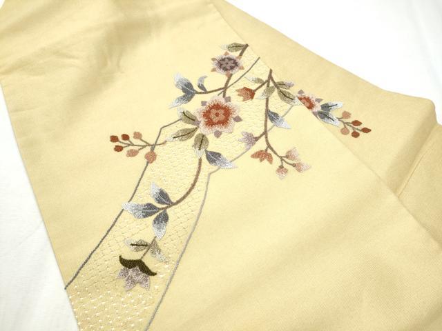 平和屋着物●中国三大刺繍 スワトウ相良刺繍 総刺繍 九寸名古屋帯 枝花文 正絹 逸品 CABD5839hy