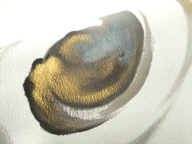 平和屋着物●九寸名古屋帯 作家物 手描き 流水文 金彩 正絹 逸品 CABD5853hy