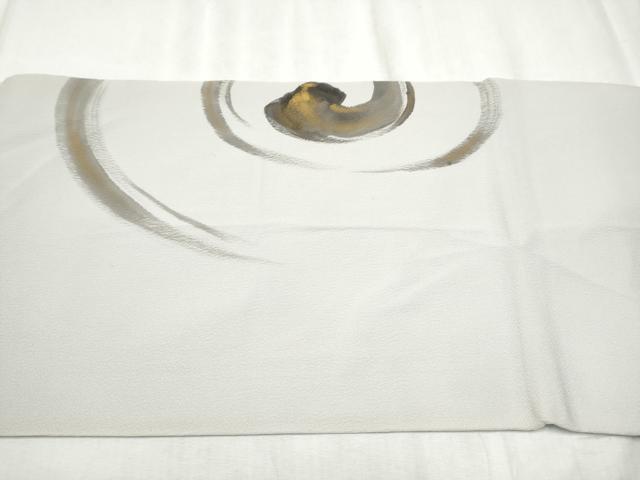 平和屋着物●九寸名古屋帯 作家物 手描き 流水文 金彩 正絹 逸品 CABD5853hy