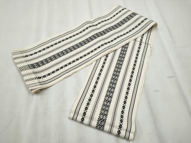 平和屋着物●本場筑前博多織 半幅帯 献上 一重帯 正絹 逸品 CABD5935hy