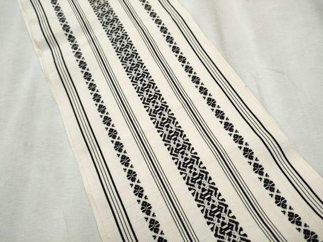 平和屋着物●本場筑前博多織 半幅帯 献上 一重帯 正絹 逸品 CABD5935hy