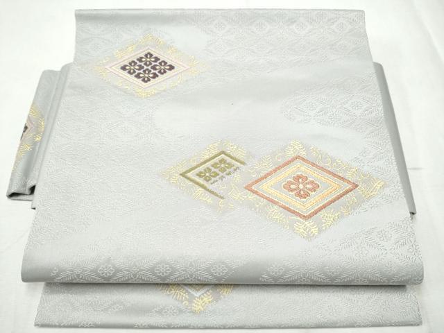 平和屋着物●つけ帯 唐織 菱花文 金糸 正絹 逸品 CABD5956hy