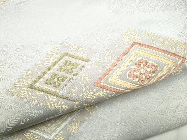 平和屋着物●つけ帯 唐織 菱花文 金糸 正絹 逸品 CABD5956hy