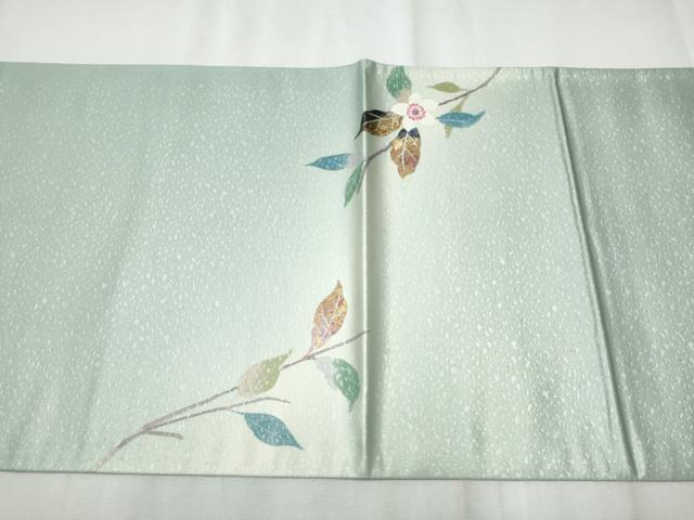 平和屋着物●染色作家 草野一騎 太鼓柄袋帯 枝桜文 金彩 引箔 正絹 逸品 CABD5993hy
