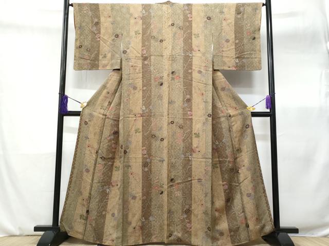 平和屋着物■上質な小紋 枝花間道 金彩 正絹 逸品 CABD6069fb