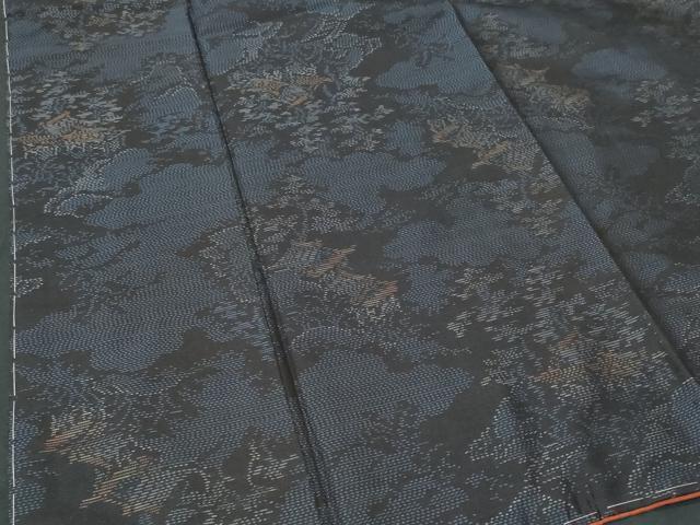 平和屋着物■本場大島紬 風景文 正絹 逸品 未使用 CABD6077fb
