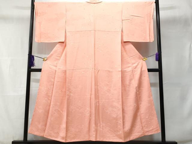 平和屋着物■上質な小紋 菱文 正絹 逸品 CABD6122fb