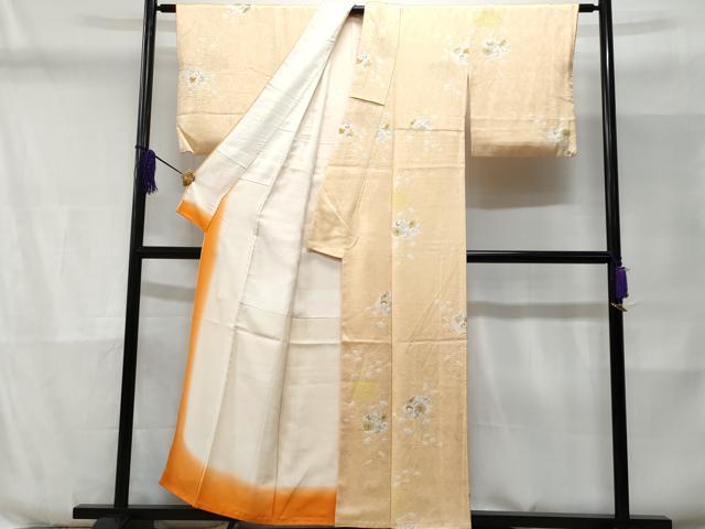 平和屋着物■上質な小紋 絞り 更紗花文 正絹 逸品 CABD6347fb