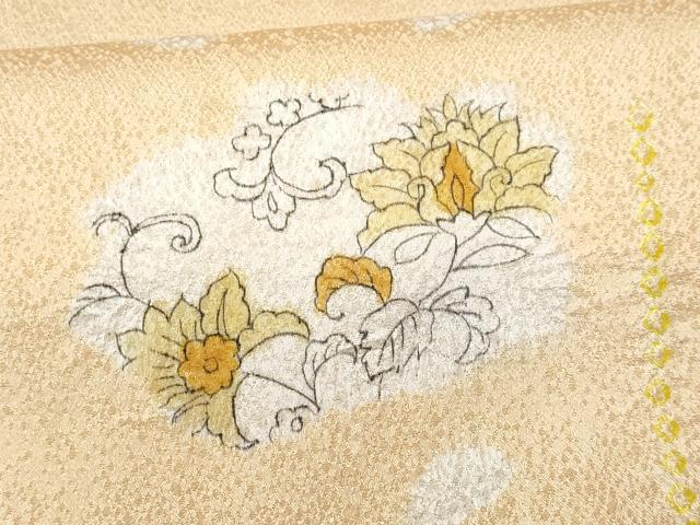 平和屋着物■上質な小紋 絞り 更紗花文 正絹 逸品 CABD6347fb