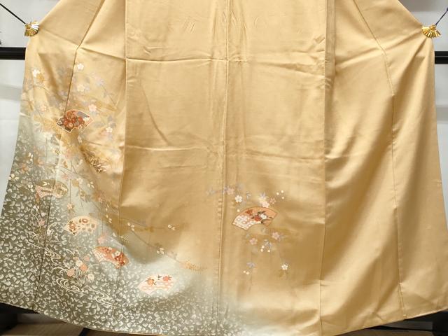 平和屋着物■上質な小紋 地紙流水花文 金銀彩 正絹 逸品 CABD6373fb