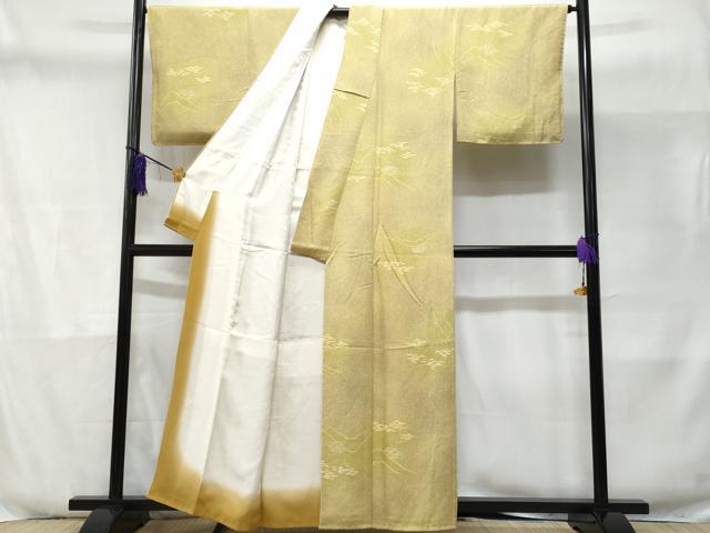 平和屋着物■上質な小紋 風景文 たたき染め 正絹 逸品 CABD6396fb