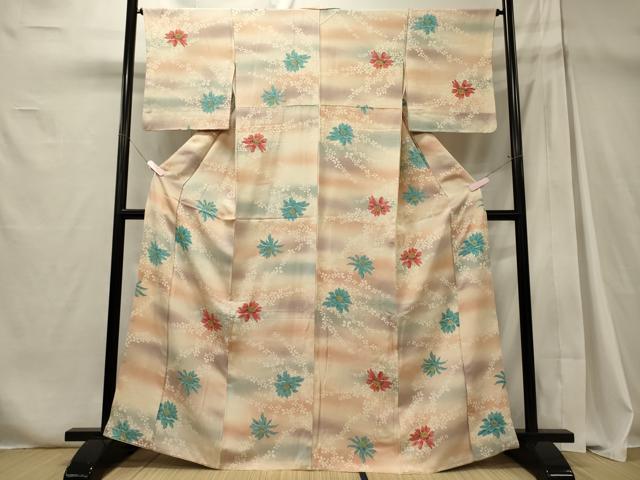 平和屋着物■上質な小紋 舞花文 暈し染め 正絹 逸品 CABD6482oy