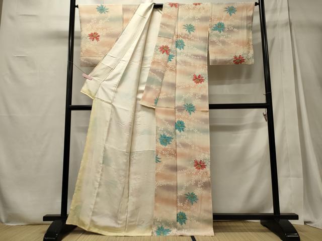 平和屋着物■上質な小紋 舞花文 暈し染め 正絹 逸品 CABD6482oy