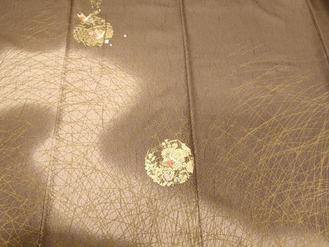平和屋着物■訪問着 駒刺繍 陶器花蝶文 暈し染め 金彩 正絹 逸品 未使用 CABD6502oy