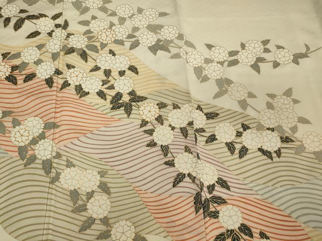 平和屋着物■訪問着 駒刺繍 流線草花文 金彩 正絹 逸品 CABD6518oy