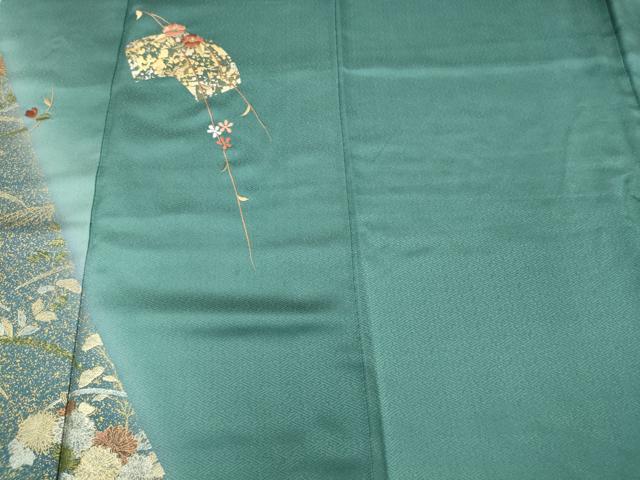 平和屋着物■訪問着 刺繍 地紙枝花文 暈し染め 金銀彩 正絹 逸品 CABD6521oy