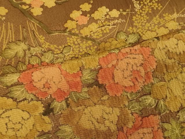 平和屋着物■上質な小紋 枝花文 暈し染め 正絹 逸品 CABD6542oy