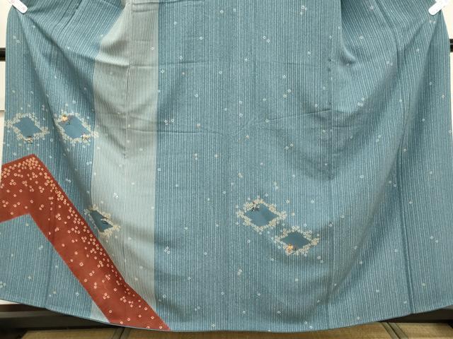 平和屋着物■訪問着 刺繍 草花文 金糸 正絹 逸品 CABD6547oy