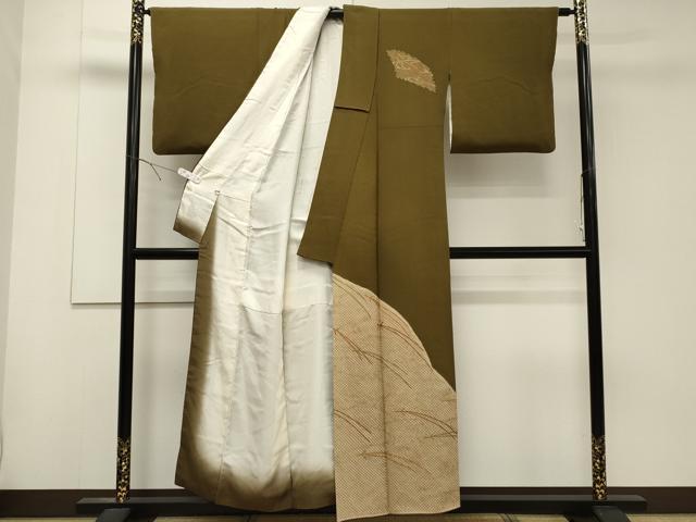 平和屋着物■訪問着 絞り 松葉文 金彩 正絹 逸品 CABD6548oy