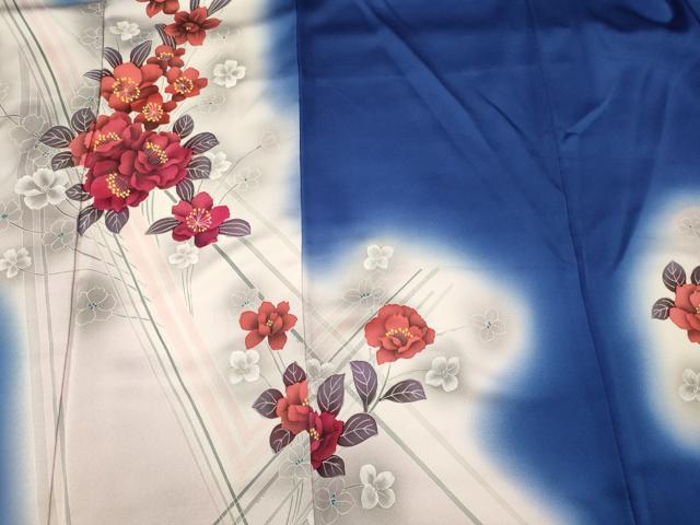 平和屋着物■訪問着 草花文 暈し染め 正絹 逸品 CABD6554oy